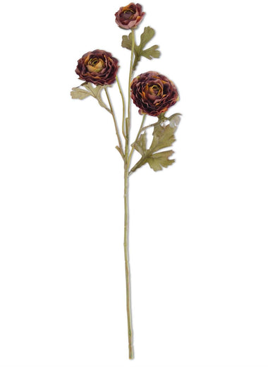 20.5 Inch Dark Orange Ranunculus Spray