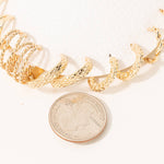 Textured Twist Hoop Earrings Set - Gold