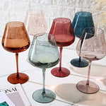 Large Pastel Colored Crystal Wine Glass