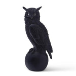 18" Black Velvet Flocked Owl
