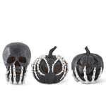 Black LED Jack O' Lantern & Skull w/ Timer