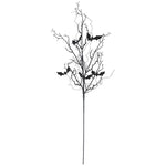 30" Black & Purple Glittered Twig & Bat Spray