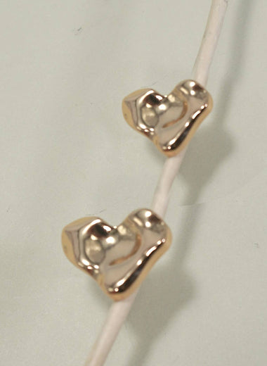 Organic Heart Post Earrings - Gold
