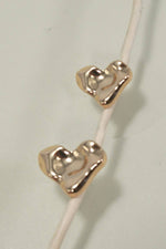 Organic Heart Post Earrings:  Gold