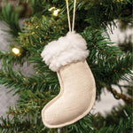 Nautral Christmas Stocking Fabric Ornament