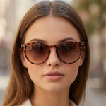 Round Frame Sunglasses with Metal Arms