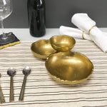 Gold Textured 3-Bowl Cluster Tray