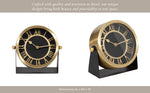 Black/Gold Metal Round Table Clock