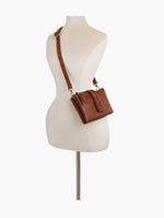 Two-Compartment Crossbody Bag with Braid Detail - Brown