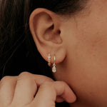 May Raindrop Gold Hoops