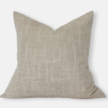 20x20 Textured Beige Throw Pillow Cover