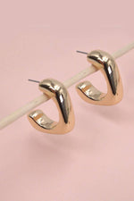 Balloon Square Hoop Earrings - Gold