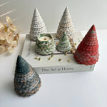 Christmas Tree Candle Pot -  Red, Silver & Gold