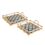 Inlaid Rattan Tray