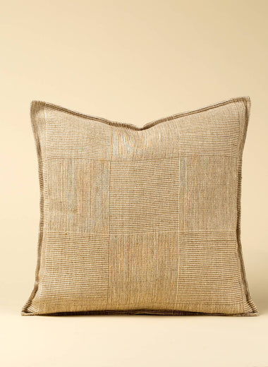 20x20 Patch Weave Linen Pillow - Ivory