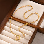 18K Stainless Steel Link Chain Necklace - Gold