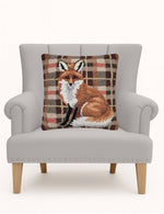 18x18 Fox Tartan Hook Pillow