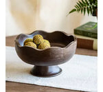 Carved Wood Wavy Edge Raised Bowl