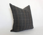 22x22 Glenton Dark Gray Plaid Pillow Cover