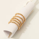 Metallic Beaded Elastic Rings - Gold