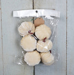 Mini Velvet Pumpkin Bag of 6 - Beige