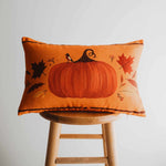 Orange Fall Pumpkin Lumbar Pillow