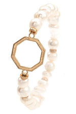 Octagon Pearl Bracelet