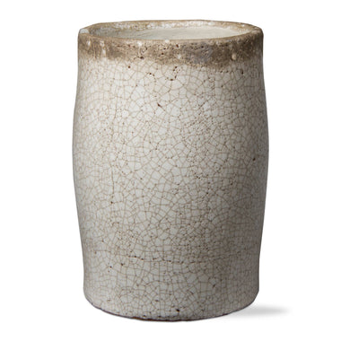 White Crackle Glazed Vase