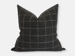 20x20 Black Plaid Windowpane Pillow Cover