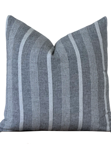 20x20 Addison Linen Stripe Pillow Cover - Navy