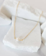 Rowan Single Pearl Gold Chain Necklace