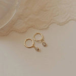 April Raindrop Dangle Hoops: Gold