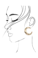 Chunky Bubble Faceted Cut Hoop Earrings - Gold