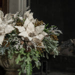 12" Frosted Holly with Pinecones Pick