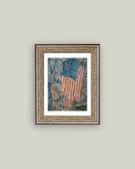 8x10 Patriotic Flag Framed Antique Art
