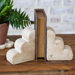 Scallop Edge Cement Bookends S/2