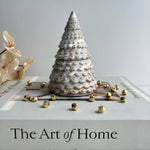 Christmas Tree Candle Pot - Off White, Silver & Gold
