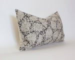 12x20 Charcoal Floral Pillow Cover