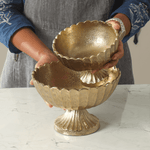 Gold Scalloped Edge Pedestal Bowl
