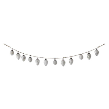 4' Whitewashed Mercury Glass Acorn Garland