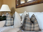 22x22 Ash Plaid Pillow Cover