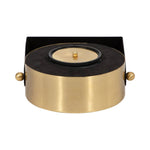 Black/Gold Metal Round Table Clock