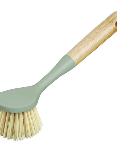 Bamboo Dish Brush w/Scraper: Sage