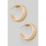 Silver Triple Layered Metallic Hoop Earrings