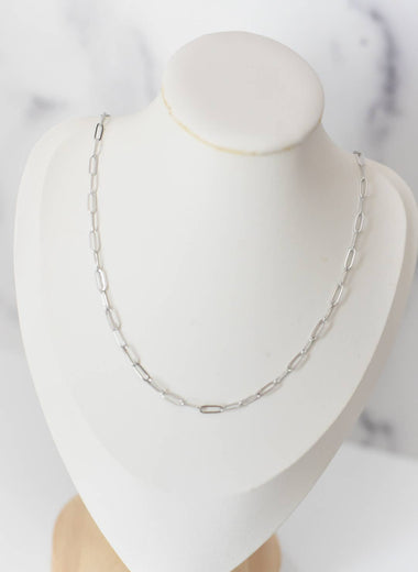 Karleigh Silver Paperclip Necklace
