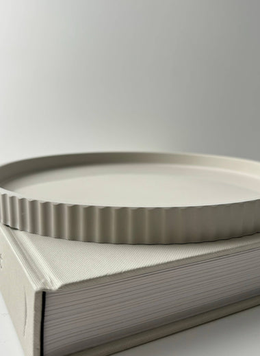 Joma Concrete Fluted Tray - Off White