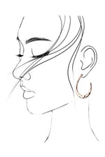 Hammered U-Shaped Hoop Drop Earrings:  Silver