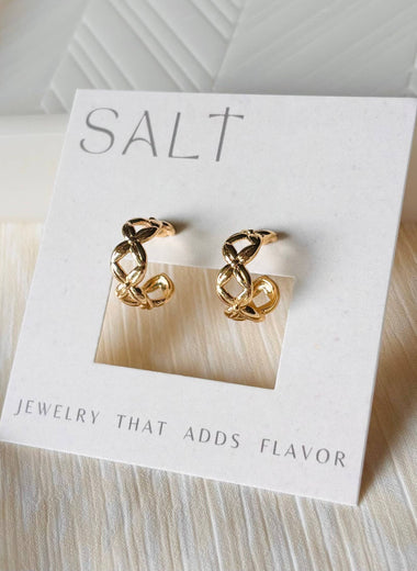 Criss Cross Gold Hoop Earrings
