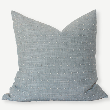 18x18 Designer Light Blue Dot Pillow Cover