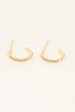 Thin Stone Hoop Earrings